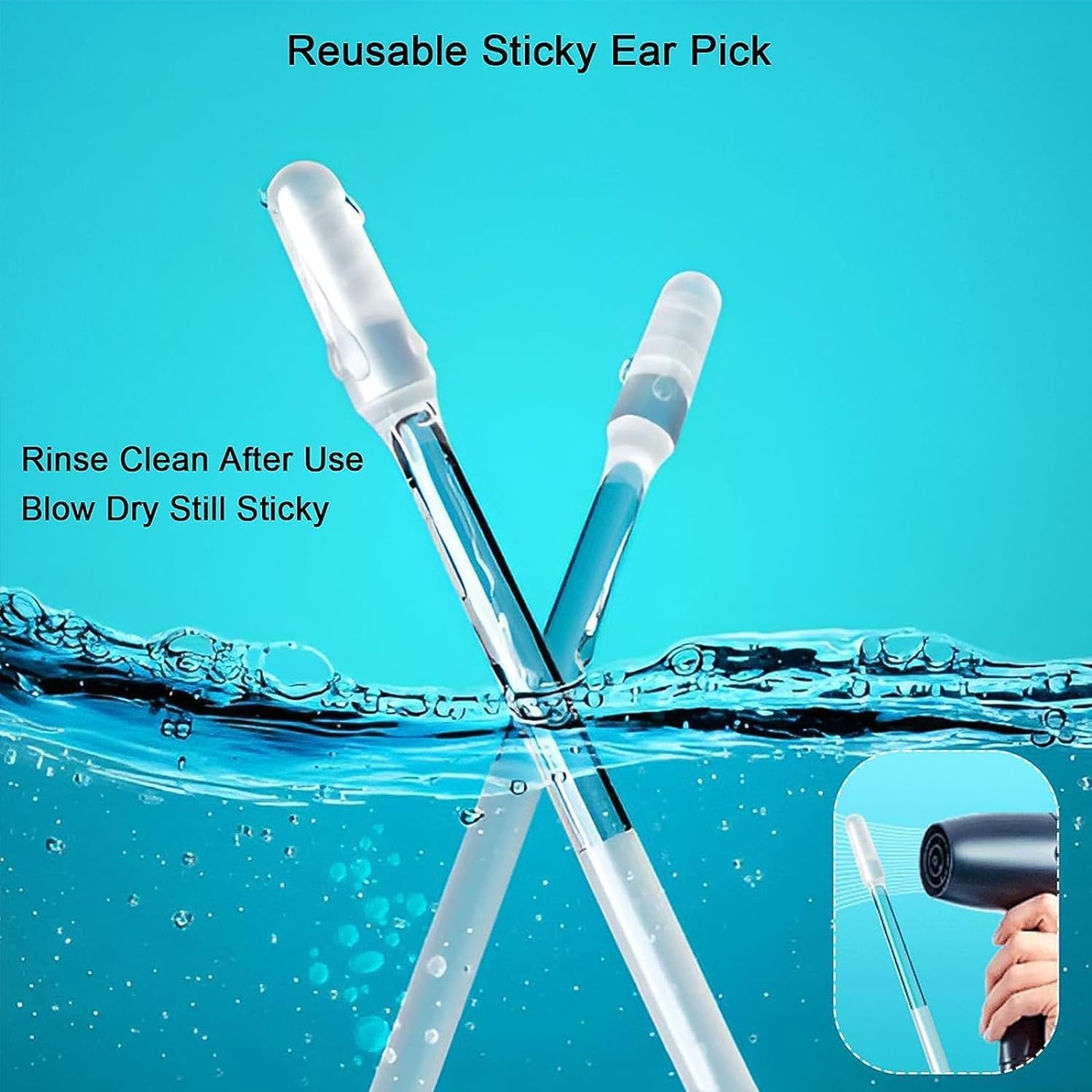 Ear wax Cleaner Stick Silicone Reusable Sticky Ear wax Removal Kit (12 Pcs Set) Ear wax Cleaner Stick Silicone Reusable Sticky Ear wax Removal Kit (12 Pcs Set)